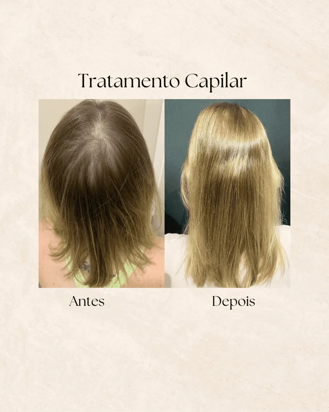 Tratamento capilar — antes e depois